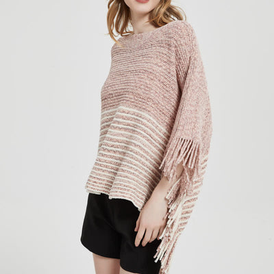 Olivenorma gestreifter Strickpulloverschal - image 13