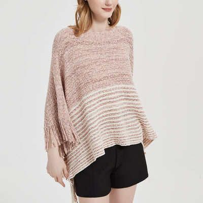 Olivenorma gestreifter Strickpulloverschal - image 14