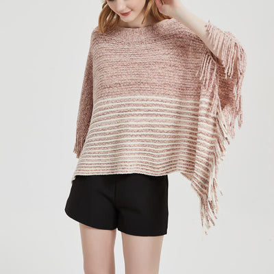 Olivenorma gestreifter Strickpulloverschal - image 10