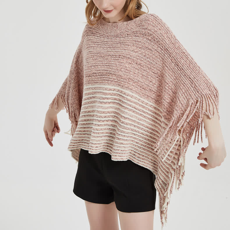 Olivenorma gestreifter Strickpulloverschal - image 12