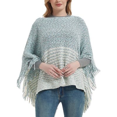 Olivenorma gestreifter Strickpulloverschal - image 0