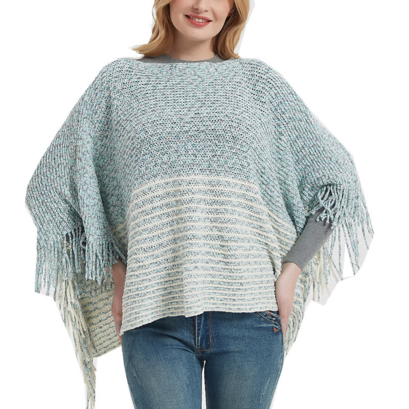 Olivenorma gestreifter Strickpulloverschal - image 2