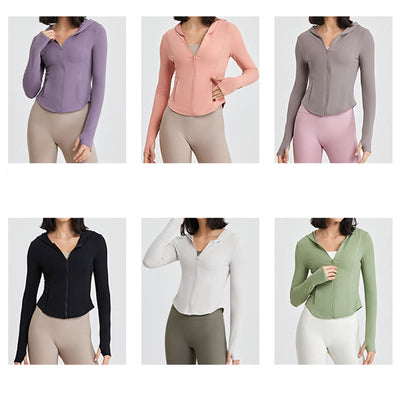 Olivenorma Langarm-Workout-Tops mit Reißverschluss, Yoga-Tops, Hoodies, Jacke - image 19