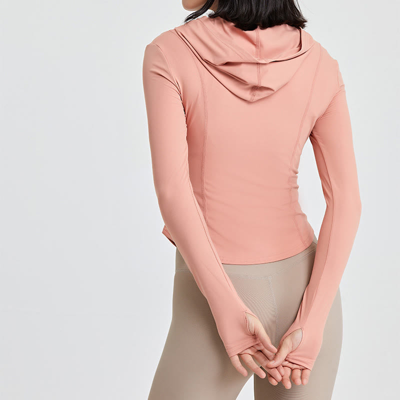 Olivenorma Langarm-Workout-Tops mit Reißverschluss, Yoga-Tops, Hoodies, Jacke - image 15