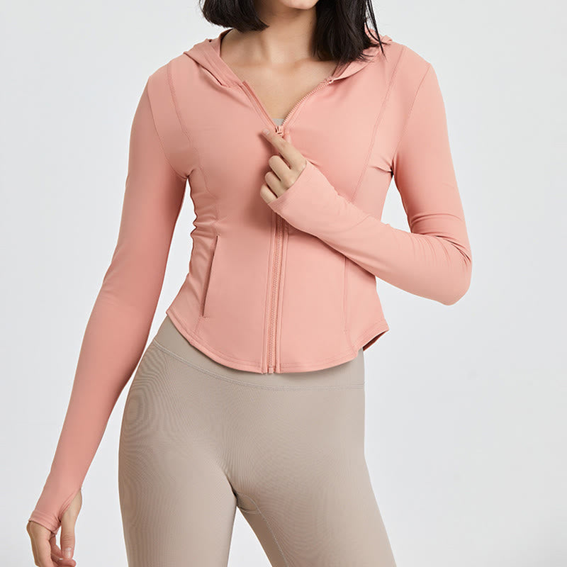 Olivenorma Langarm-Workout-Tops mit Reißverschluss, Yoga-Tops, Hoodies, Jacke - image 14