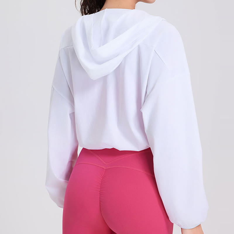 Olivenorma Damen Sonnenschutz-Kapuzenpullover mit Reißverschluss, sportlich, Yoga, Workout-Tops - image 5
