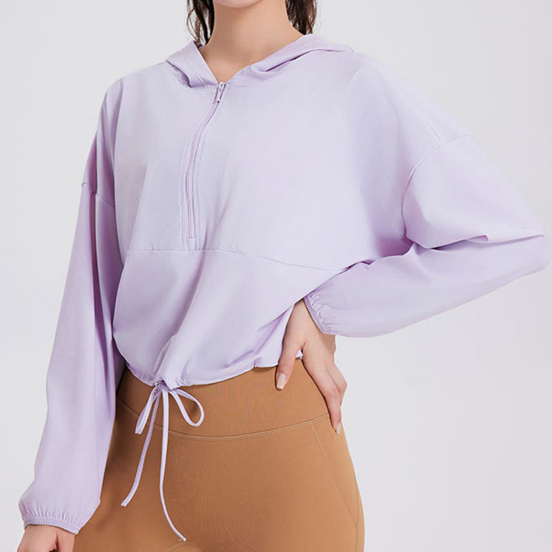 Olivenorma Damen Sonnenschutz-Kapuzenpullover mit Reißverschluss, sportlich, Yoga, Workout-Tops - image 16