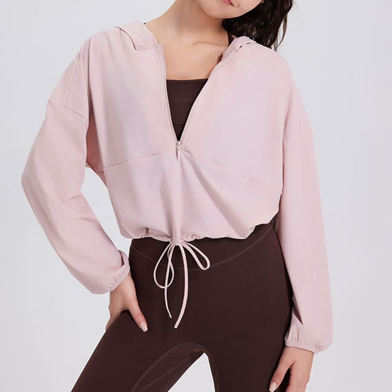 Olivenorma Damen Sonnenschutz-Kapuzenpullover mit Reißverschluss, sportlich, Yoga, Workout-Tops - image 13