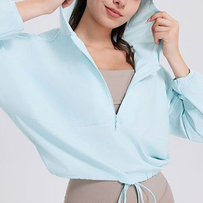 Olivenorma Damen Sonnenschutz-Kapuzenpullover mit Reißverschluss, sportlich, Yoga, Workout-Tops - image 10