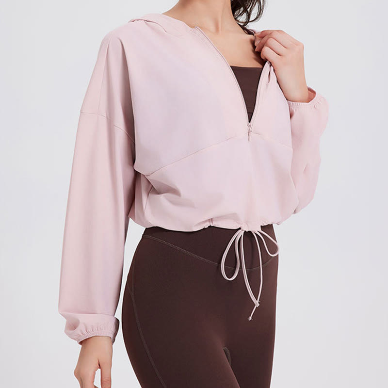 Olivenorma Damen Sonnenschutz-Kapuzenpullover mit Reißverschluss, sportlich, Yoga, Workout-Tops - image 12