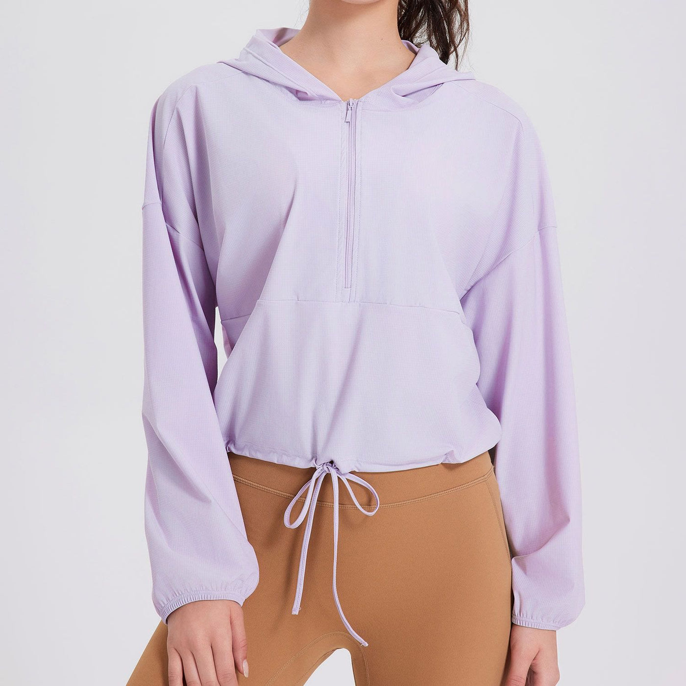 Olivenorma Damen Sonnenschutz-Kapuzenpullover mit Reißverschluss, sportlich, Yoga, Workout-Tops - Lila - XL - image 15