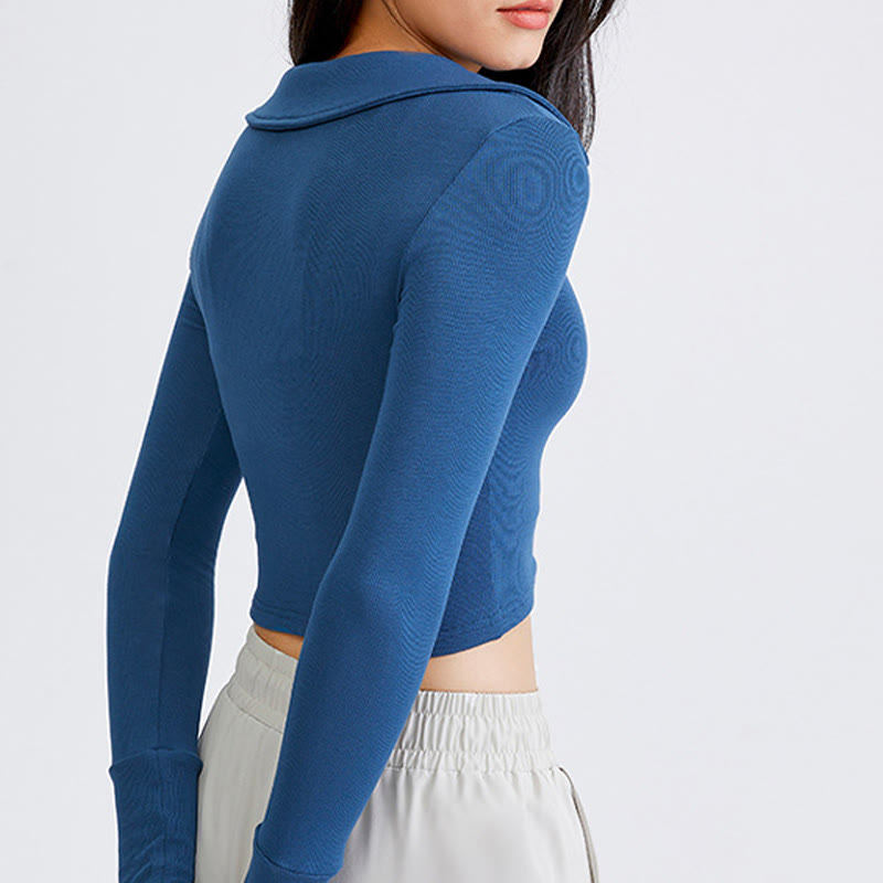 Olivenorma Damen-Workout-Yoga-Jacke, leicht, mit Reißverschluss, kurz geschnitten, sportliche Hoodies - image 5