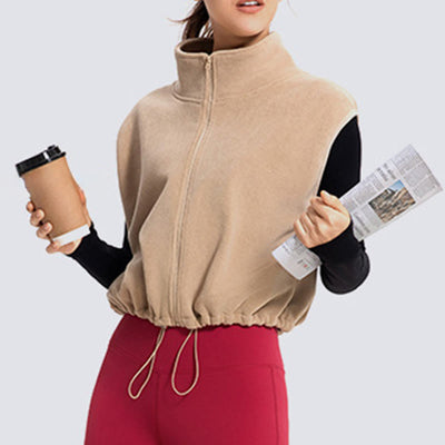 Olivenorma Ärmellose Jacke mit durchgehendem Reißverschluss für Workout, Yoga, Aktivjacke, Weste, sportliche Hoodies - Peru - L - image 6