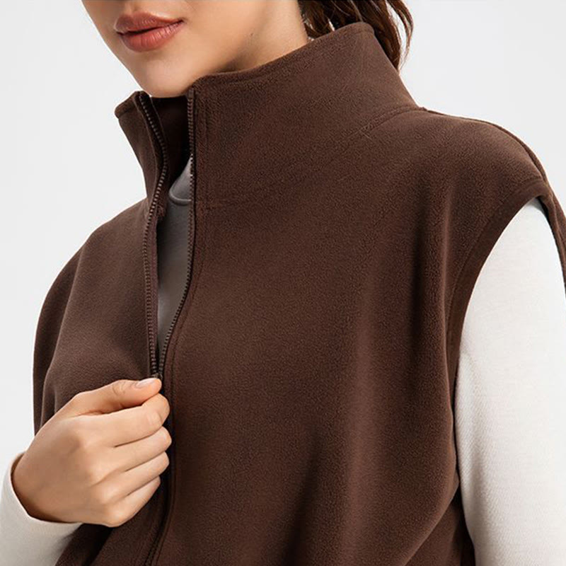 Olivenorma Ärmellose Jacke mit durchgehendem Reißverschluss für Workout, Yoga, Aktivjacke, Weste, sportliche Hoodies - image 14