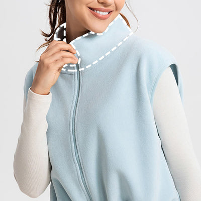 Olivenorma Ärmellose Jacke mit durchgehendem Reißverschluss für Workout, Yoga, Aktivjacke, Weste, sportliche Hoodies - image 2