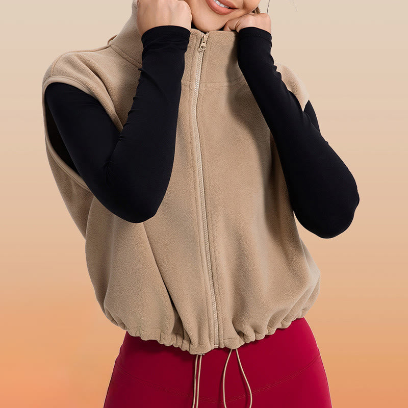 Olivenorma Ärmellose Jacke mit durchgehendem Reißverschluss für Workout, Yoga, Aktivjacke, Weste, sportliche Hoodies - image 8
