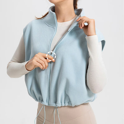 Olivenorma Ärmellose Jacke mit durchgehendem Reißverschluss für Workout, Yoga, Aktivjacke, Weste, sportliche Hoodies - image 3
