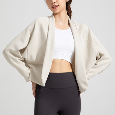 Olivenorma Langärmlige, weiche Jacke mit offener Vorderseite, Meditations- und Yoga-Oberteil, Strickjacke - Weiß - XL - image 4