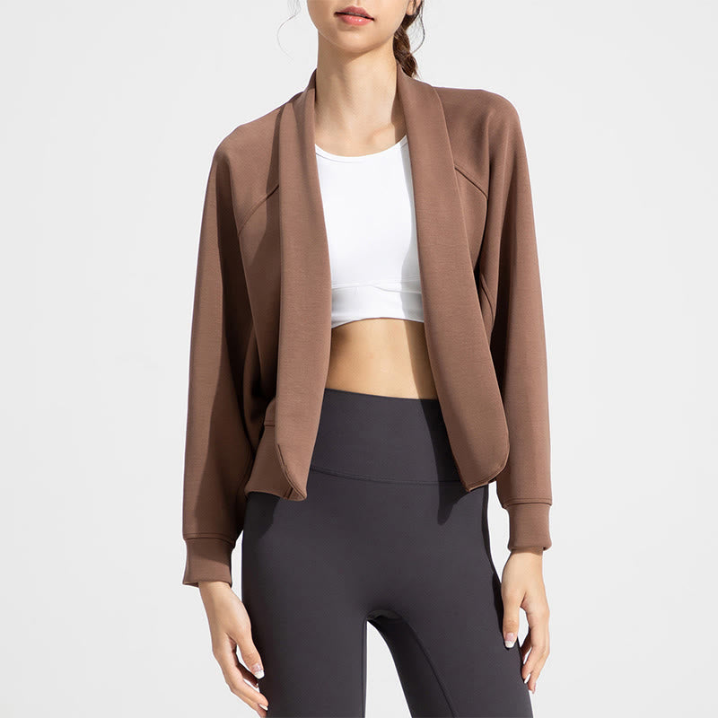 Olivenorma Langärmlige, weiche Jacke mit offener Vorderseite, Meditations- und Yoga-Oberteil, Strickjacke - image 1
