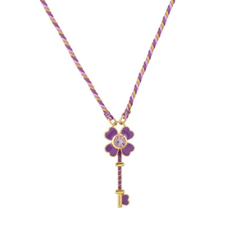 Olivenorma Halskette mit geflochtenem Seil, zur Abwehr des Bösen, Hamsa-Hand, böser Blick, Stammes-Charm, Tarot - Lila gezähnter Schlüssel - image 10