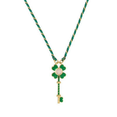Olivenorma Halskette mit geflochtenem Seil, zur Abwehr des Bösen, Hamsa-Hand, böser Blick, Stammes-Charm, Tarot - Grüner Schlüssel - image 11