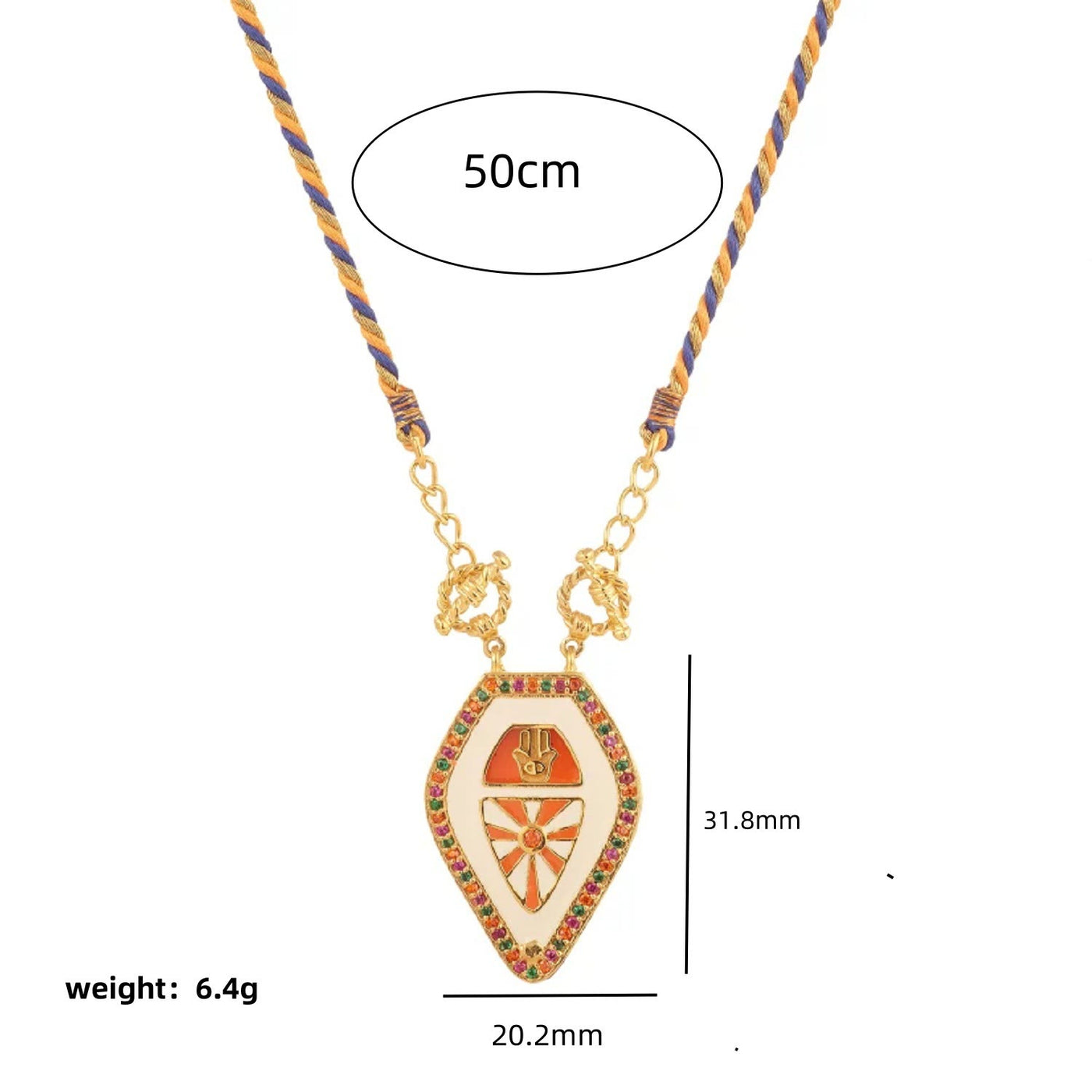 Olivenorma Halskette mit geflochtenem Seil, zur Abwehr des Bösen, Hamsa-Hand, böser Blick, Stammes-Charm, Tarot - image 7