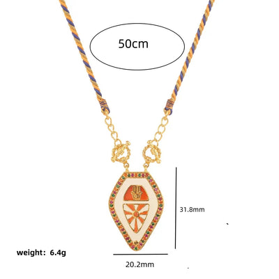 Olivenorma Halskette mit geflochtenem Seil, zur Abwehr des Bösen, Hamsa-Hand, böser Blick, Stammes-Charm, Tarot - image 7