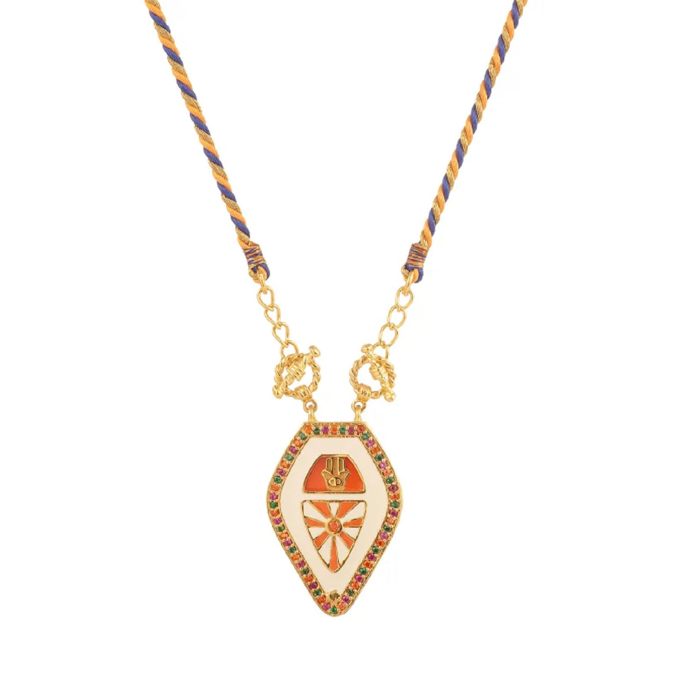 Olivenorma Halskette mit geflochtenem Seil, zur Abwehr des Bösen, Hamsa-Hand, böser Blick, Stammes-Charm, Tarot - Weiß - image 6