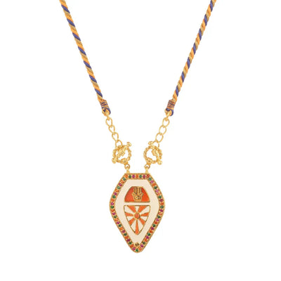 Olivenorma Halskette mit geflochtenem Seil, zur Abwehr des Bösen, Hamsa-Hand, böser Blick, Stammes-Charm, Tarot - Weiß - image 6