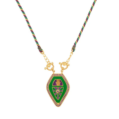 Olivenorma Halskette mit geflochtenem Seil, zur Abwehr des Bösen, Hamsa-Hand, böser Blick, Stammes-Charm, Tarot - Grün - image 4