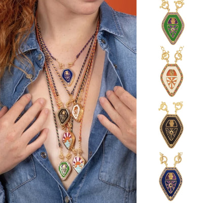 Olivenorma Halskette mit geflochtenem Seil, zur Abwehr des Bösen, Hamsa-Hand, böser Blick, Stammes-Charm, Tarot - image 0