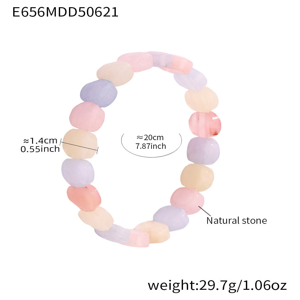 Olivenorma Stretch-Armband mit natürlichen Edelsteinen, 14 mm, facettierte ovale Perlen - Bunter Turmalin - image 11