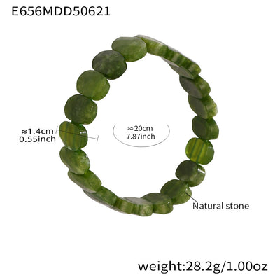 Olivenorma Stretch-Armband mit natürlichen Edelsteinen, 14 mm, facettierte ovale Perlen - image 5