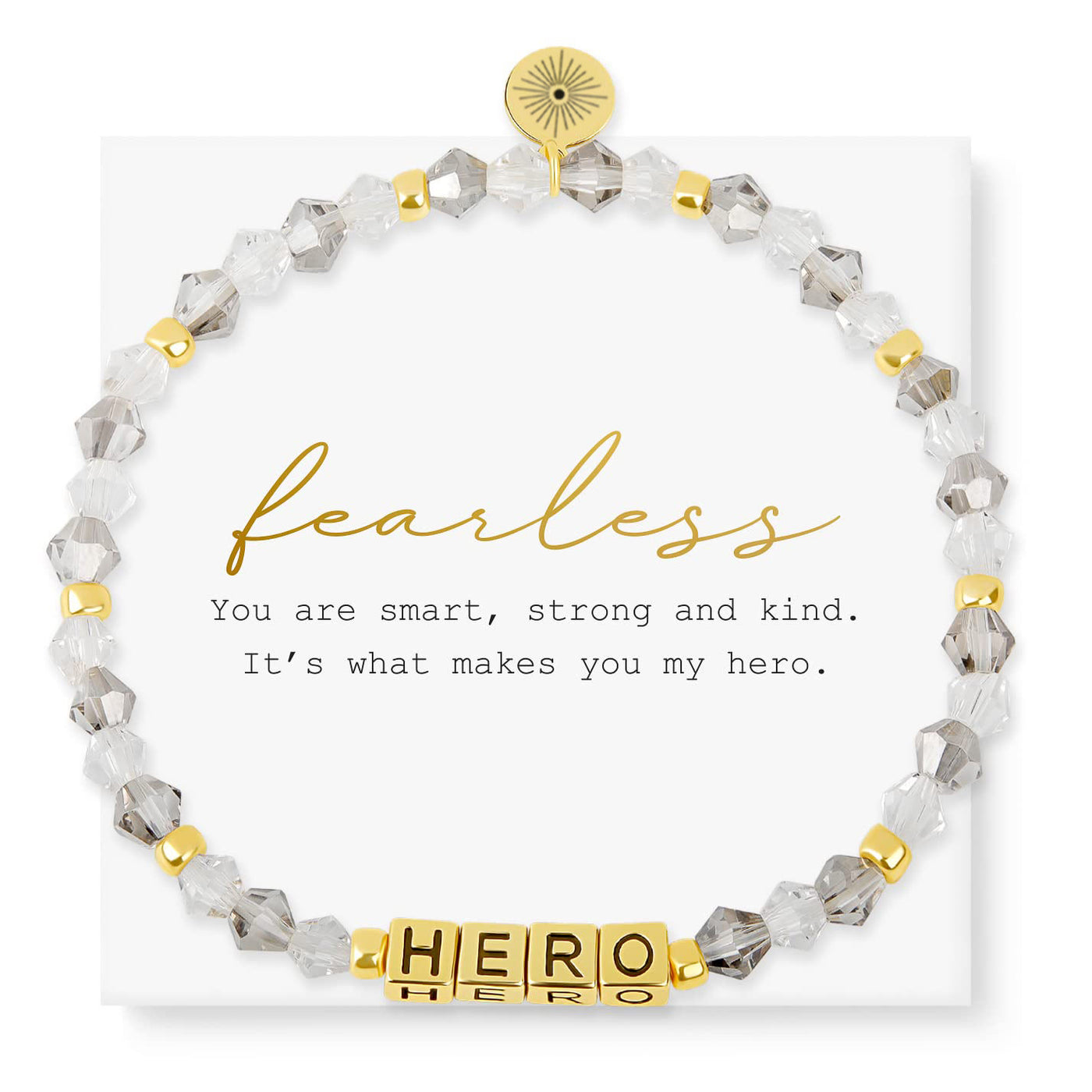Olivenorma GIRL POWER Buchstabenwörter bedeutungsvolles Armband mit Perlen und Edelsteinen - HERO (Klarer Kristall) - image 13