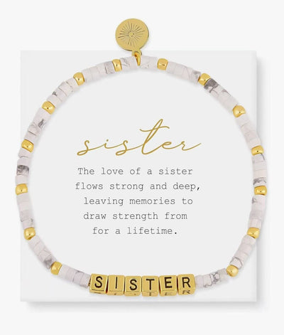 Olivenorma GIRL POWER Buchstabenwörter bedeutungsvolles Armband mit Perlen und Edelsteinen - SCHWESTER (Howlith) - image 15