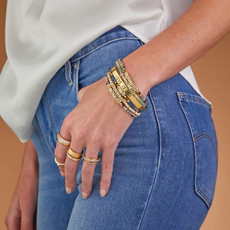 Olivenorma GIRL POWER Buchstabenwörter bedeutungsvolles Armband mit Perlen und Edelsteinen - image 23