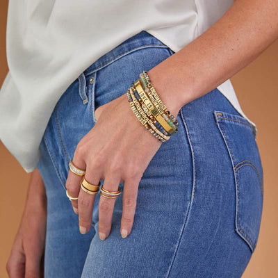 Olivenorma GIRL POWER Buchstabenwörter bedeutungsvolles Armband mit Perlen und Edelsteinen - image 23
