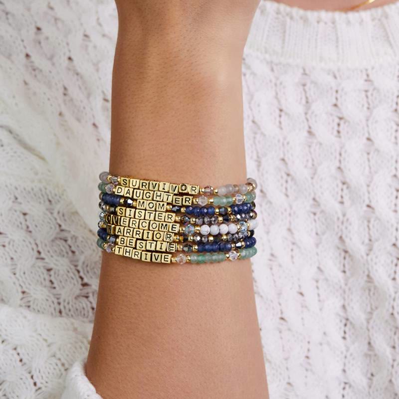 Olivenorma GIRL POWER Buchstabenwörter bedeutungsvolles Armband mit Perlen und Edelsteinen - image 22