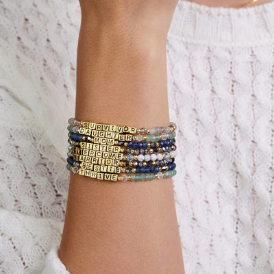 Olivenorma GIRL POWER Buchstabenwörter bedeutungsvolles Armband mit Perlen und Edelsteinen - image 22