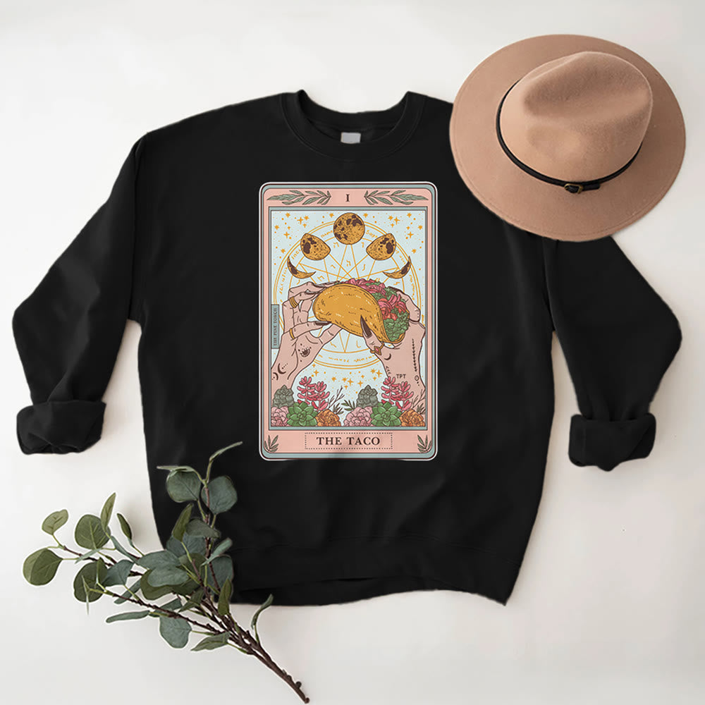 Olivenorma THE TACO – Lustiges Tarotkarten-Sweatshirt aus Fleece, lockeres Sweatshirt - image 6