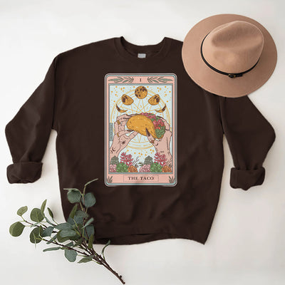 Olivenorma THE TACO – Lustiges Tarotkarten-Sweatshirt aus Fleece, lockeres Sweatshirt - image 10