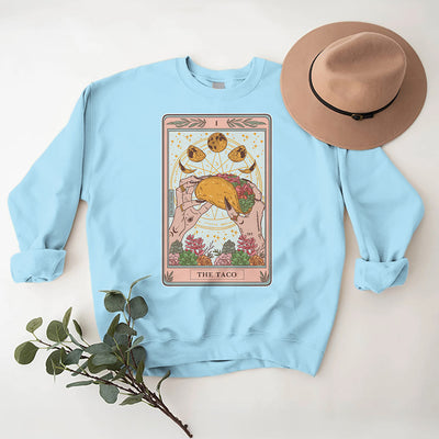 Olivenorma THE TACO – Lustiges Tarotkarten-Sweatshirt aus Fleece, lockeres Sweatshirt - image 1