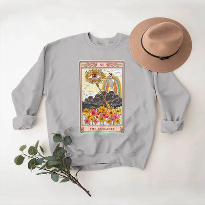 Olivenorma THE AUDACITY Totenkopf-Tarotkarte Unisex Rundhalspullover - image 6