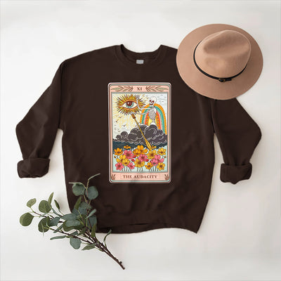 Olivenorma THE AUDACITY Totenkopf-Tarotkarte Unisex Rundhalspullover - image 8
