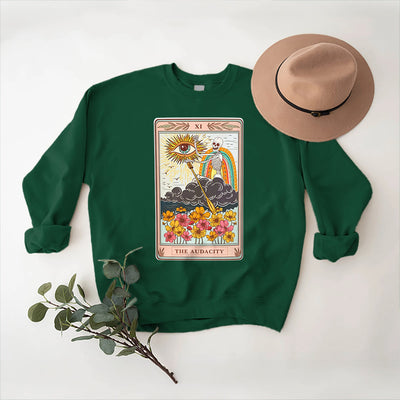 Olivenorma THE AUDACITY Totenkopf-Tarotkarte Unisex Rundhalspullover - image 14