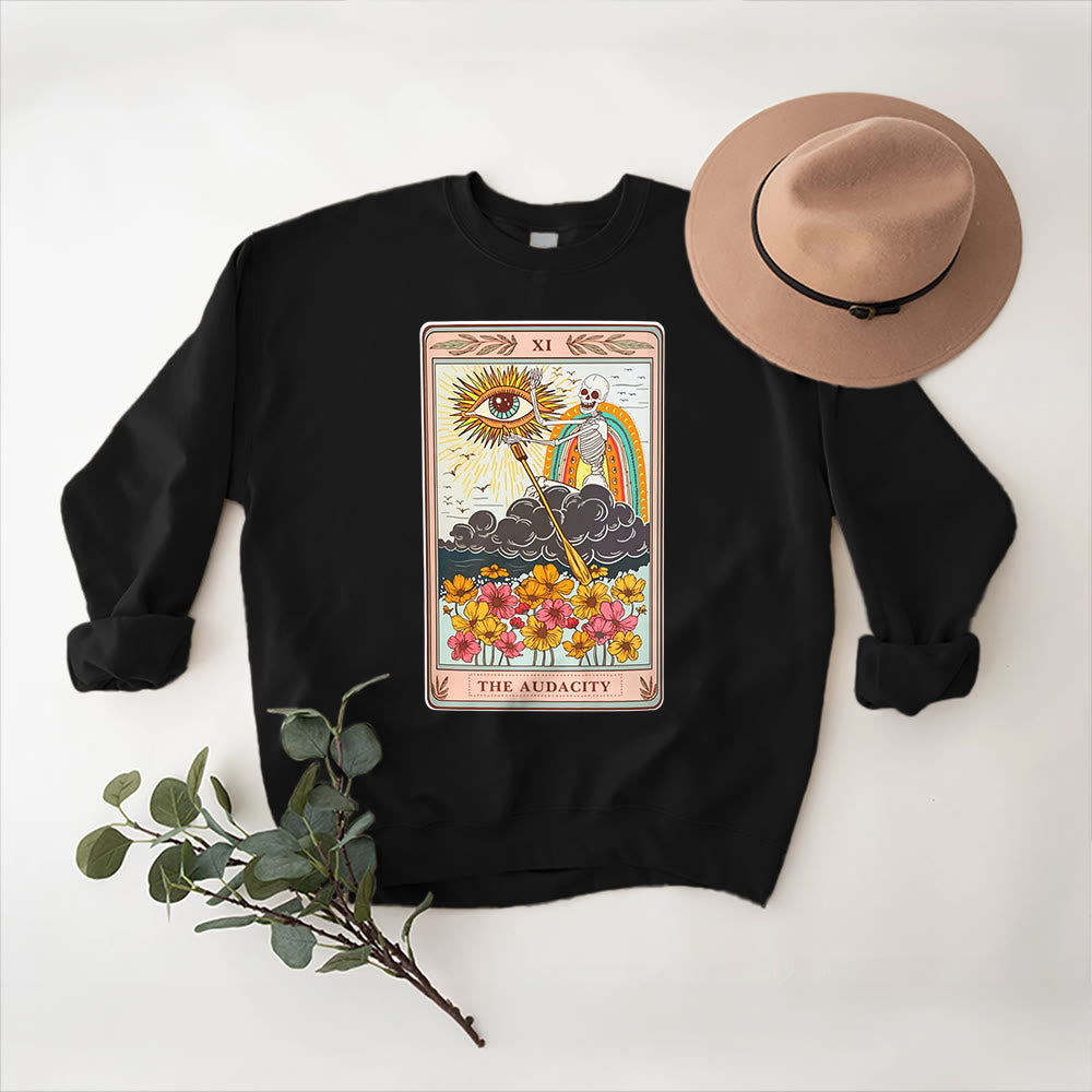 Olivenorma THE AUDACITY Totenkopf-Tarotkarte Unisex Rundhalspullover - image 4