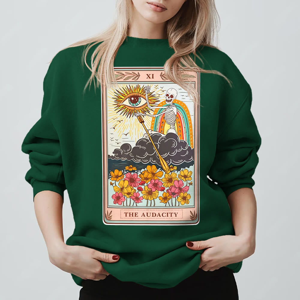 Olivenorma THE AUDACITY Totenkopf-Tarotkarte Unisex Rundhalspullover - Grün - 2XL - image 13