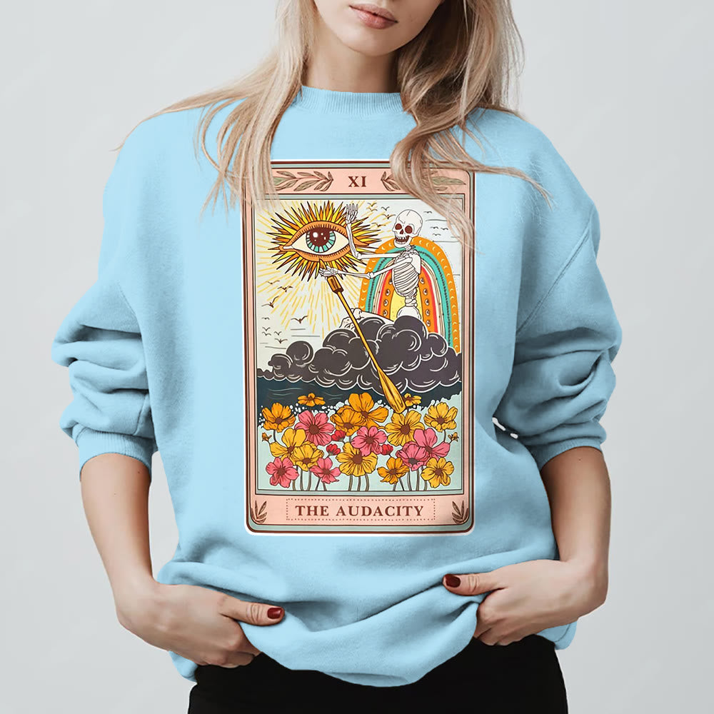 Olivenorma THE AUDACITY Totenkopf-Tarotkarte Unisex Rundhalspullover - Blau - 2XL - image 15