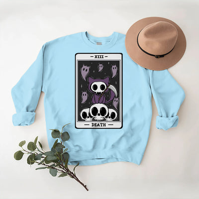 Olivenorma DEATH Skelett Geister Tarot Karte Langarm T-Shirt Fleece Sweatshirt - image 16