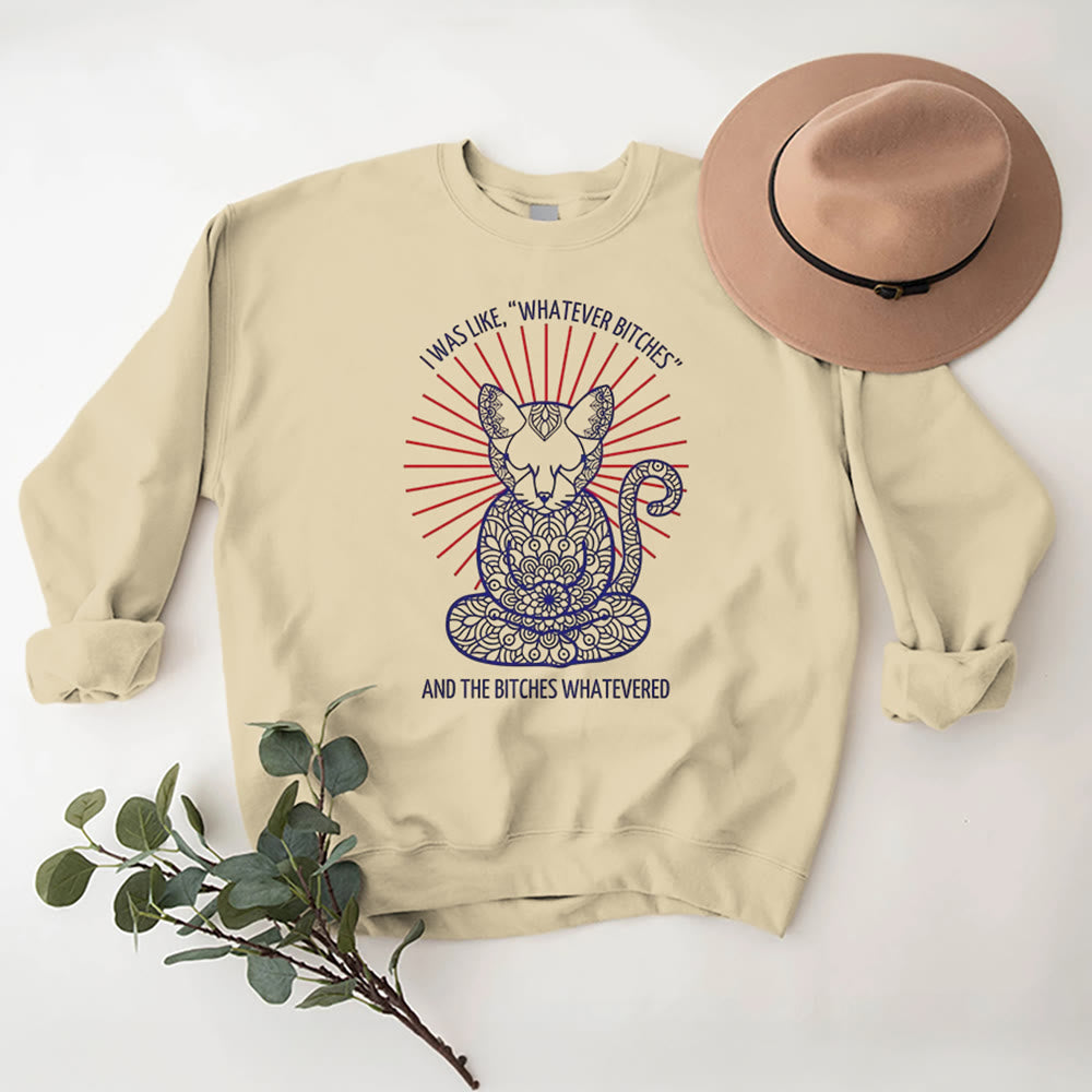 Olivenorma WHATEVER BIT*HES Meditation Inspiritual Langarm-Sweatshirt mit Rundhalsausschnitt - image 1